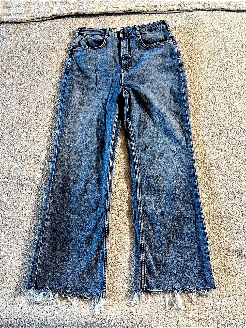 PILCRO Blue Wide Leg High Rise Jeans Waist 32